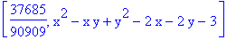 [37685/90909, x^2-x*y+y^2-2*x-2*y-3]